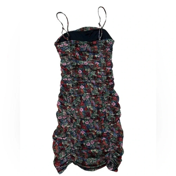 Dress Forum Floral Mini Ruched Dress With Adjustable Spaghetti Straps Size M - Picture 4 of 10